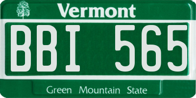 VT license plate BBI565