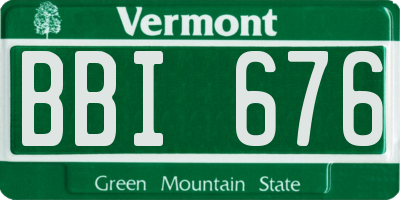 VT license plate BBI676