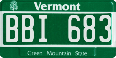 VT license plate BBI683