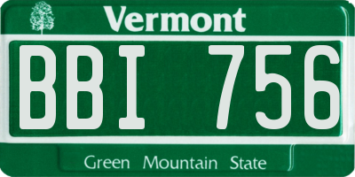VT license plate BBI756