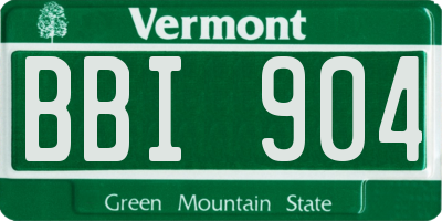 VT license plate BBI904