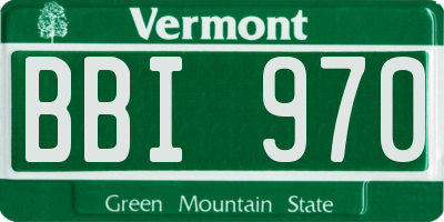 VT license plate BBI970