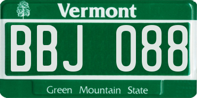 VT license plate BBJ088