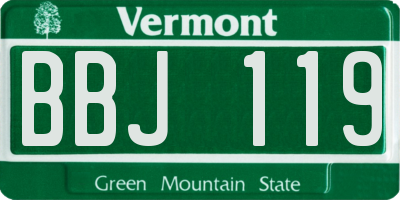 VT license plate BBJ119