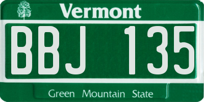 VT license plate BBJ135