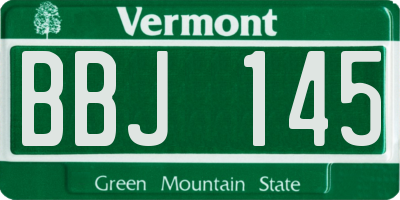 VT license plate BBJ145