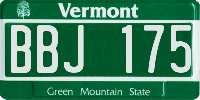 VT license plate BBJ175