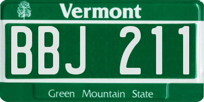 VT license plate BBJ211