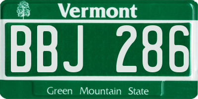 VT license plate BBJ286