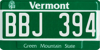 VT license plate BBJ394