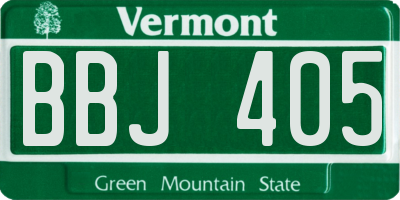 VT license plate BBJ405