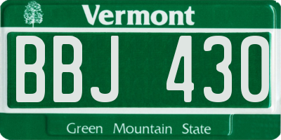 VT license plate BBJ430