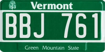 VT license plate BBJ761