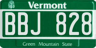 VT license plate BBJ828