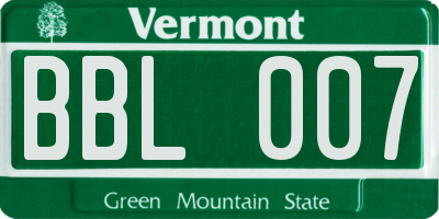 VT license plate BBL007