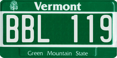 VT license plate BBL119