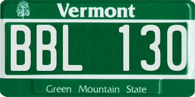 VT license plate BBL130