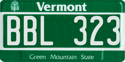 VT license plate BBL323