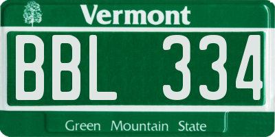 VT license plate BBL334