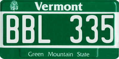 VT license plate BBL335
