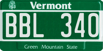 VT license plate BBL340