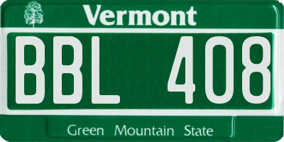 VT license plate BBL408