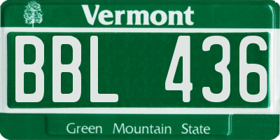 VT license plate BBL436
