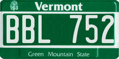 VT license plate BBL752