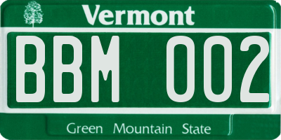 VT license plate BBM002