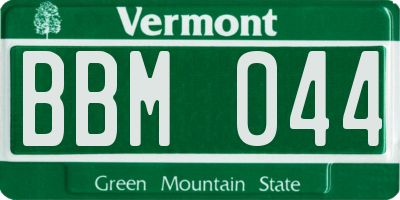 VT license plate BBM044