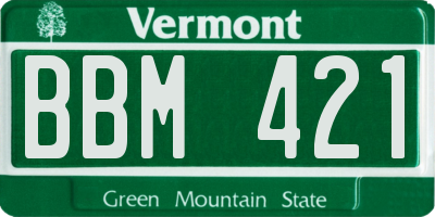 VT license plate BBM421
