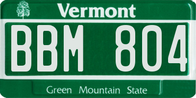 VT license plate BBM804