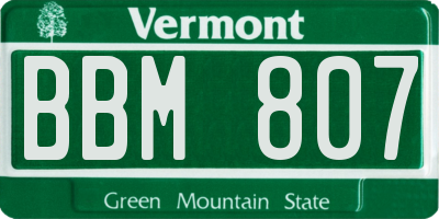 VT license plate BBM807