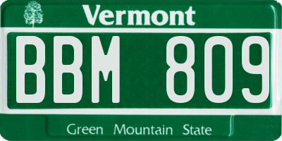 VT license plate BBM809