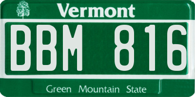 VT license plate BBM816