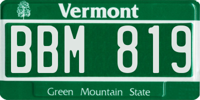 VT license plate BBM819