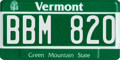 VT license plate BBM820
