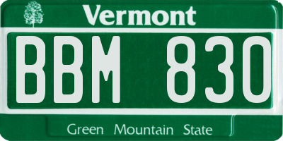 VT license plate BBM830