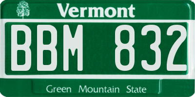 VT license plate BBM832
