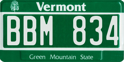 VT license plate BBM834