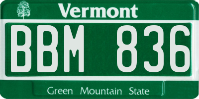 VT license plate BBM836