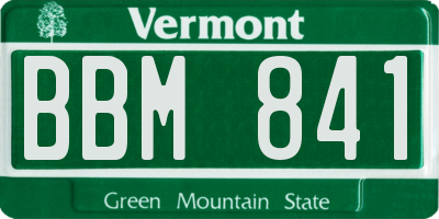 VT license plate BBM841