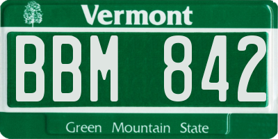 VT license plate BBM842