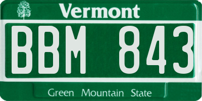 VT license plate BBM843