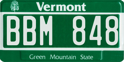 VT license plate BBM848