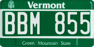 VT license plate BBM855