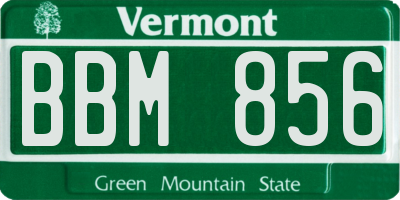 VT license plate BBM856