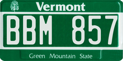 VT license plate BBM857