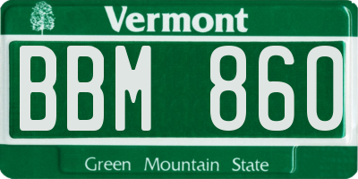 VT license plate BBM860