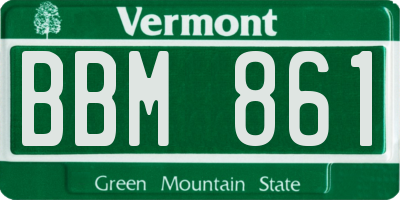 VT license plate BBM861